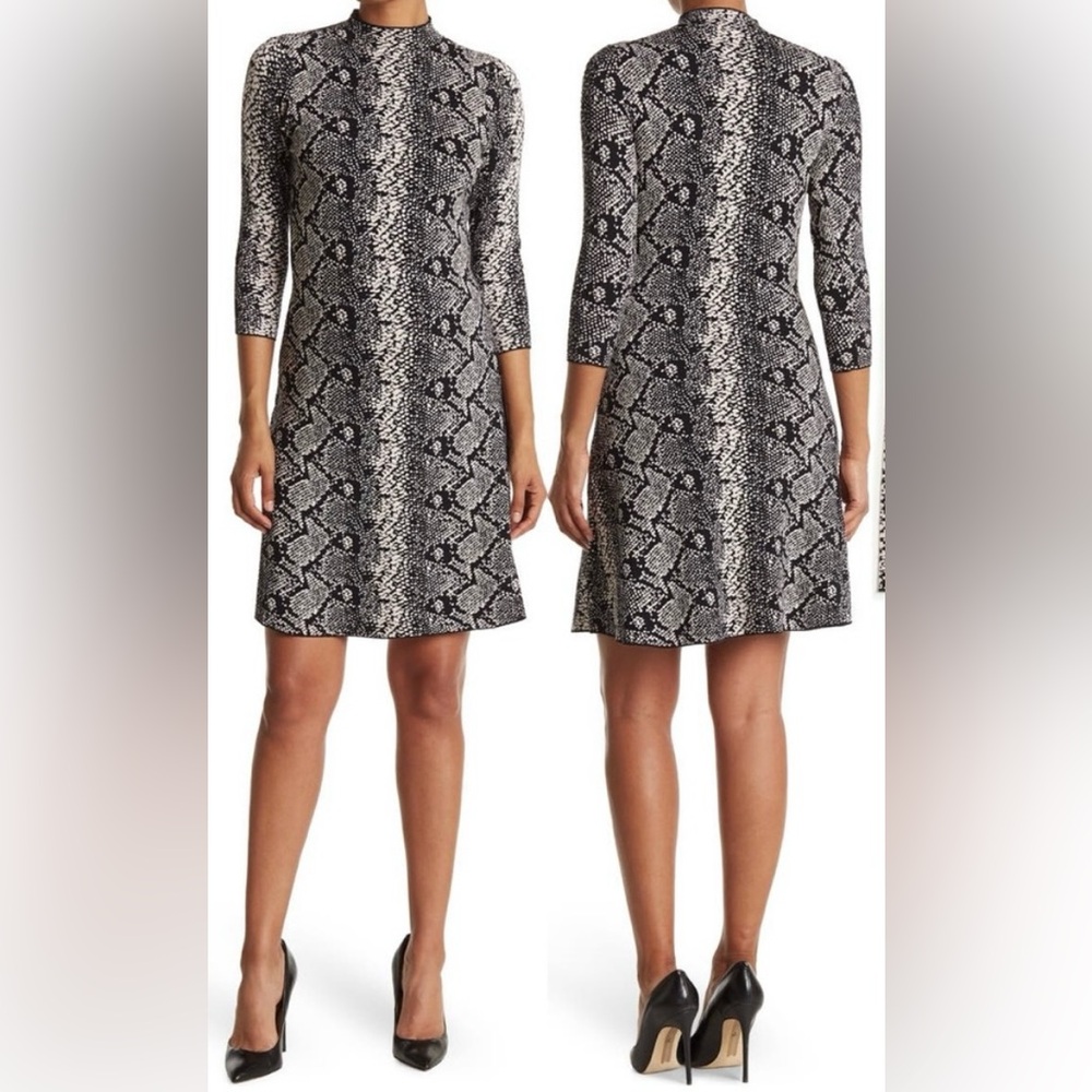 🎉 Host Pick 🎉 Nanette Lenore Snakeskin Mock Neck Sweater Dress Size Medium
